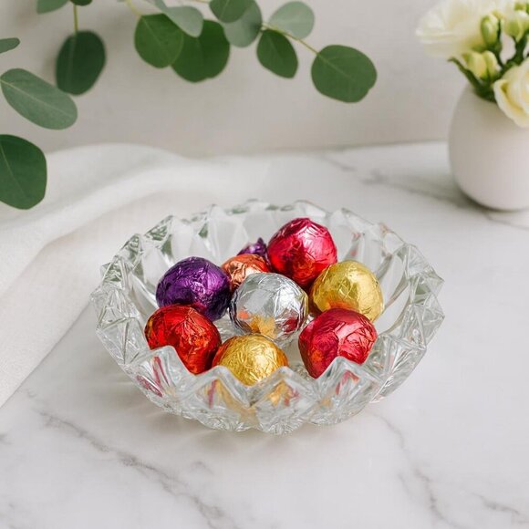 Other - Vintage Pressed Glass Bowl – Diamond Point Cut Design Candy or Trinket Dish